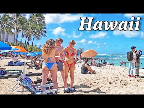 Walking Tour on the Streets and Beaches of Waikiki ☀️ HAWAII PEOPLE June 2025 #walkingtour  #hawaii