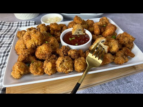 Mushrooms in crispy coating - a quick snack