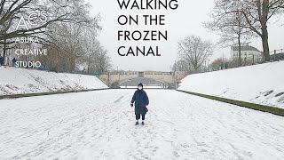【Vlog】異様な光景！ベルリンに大雪が降った日。Walking on the frozen canal in Berlin.