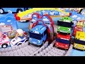 Tayo 타요 찻길놀이 뽀로로 또봇 미니카 장난감 놀이 Tayo The Little Bus Rail Car Po
