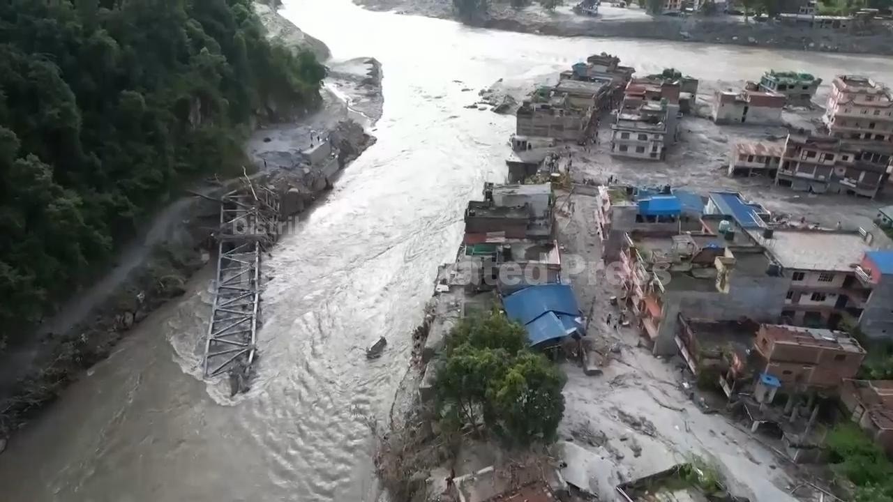 Floods devastate Nepal's Nuwakot district; aerial footage documents widespread damage