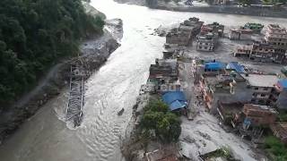 Floods devastate Nepal's Nuwakot district; aerial footage documents widespread damage