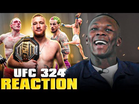 Israel Adesanya Reacts To Justin Gaethje vs Paddy Pimblett WAR at UFC 324