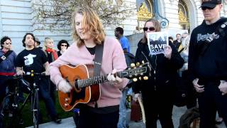 Ty Segall plays Bob Dylan Blues by Syd Barrett at Save KUSF rally at San Francisco City Hall