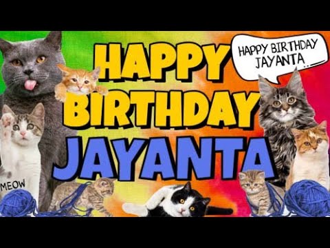 Happy Birthday Jayanta! Crazy Cats Say Happy Birthday Jayanta (Very Funny)