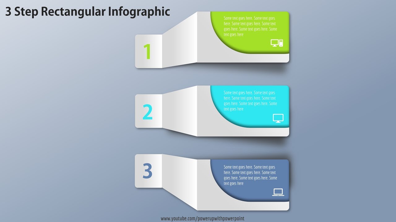 27.Create 3 Step Rectangular Infographic|Powerpoint Presentation|Graphic Design|Free Template