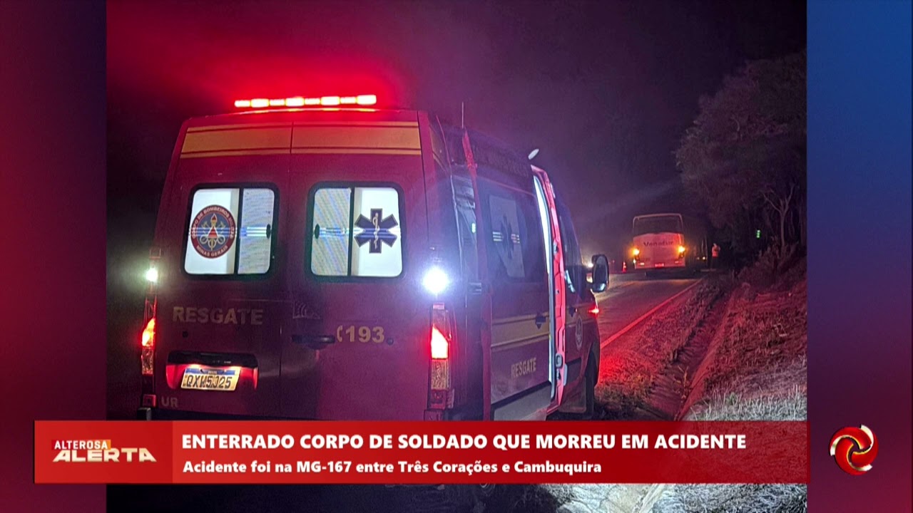 Soldado atropelado é enterrado em Três Corações
