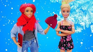 Video mit Puppen auf Deutsch - Barbie geht warme Winter Kleidung kaufen - Shopping macht Spaß