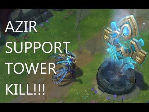 League of Legends -  AZIR SUPPORT TOWER KILL - Draft Pick - Duo Bot Lane - Ashe ADC -