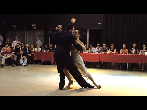  Anibal Lautaro  and  Valeria Maside  are  dancing  to  the  tango  "  No Esta  "  by  Carlos di Sarli  at  Antwerpen Tango Festival  in  2015
