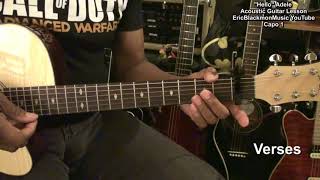 How To Play Adele HELLO Easy Acoustic Guitar Lesson @EricBlackmonGuitar