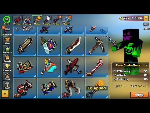Pixel Gun 3D - Using All Melee Weapons Challenge