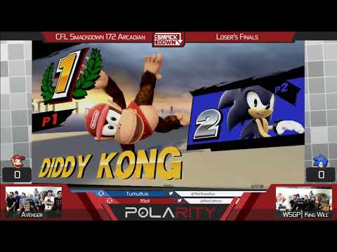 CFL Smackdown 172 WiiU - Avenger (Diddy Kong) vs WSGP | KingWill (Sonic) - Losers Finals
