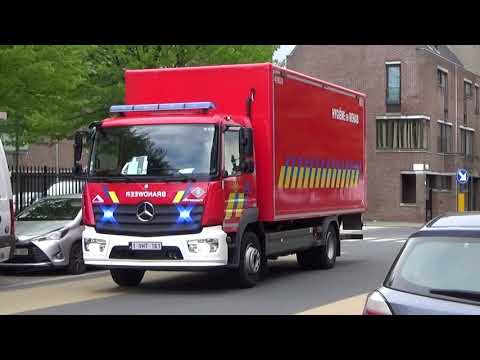 uitruk logistiekvoertuig  hygiëne en rehab brandweer gent naar brand gebouw