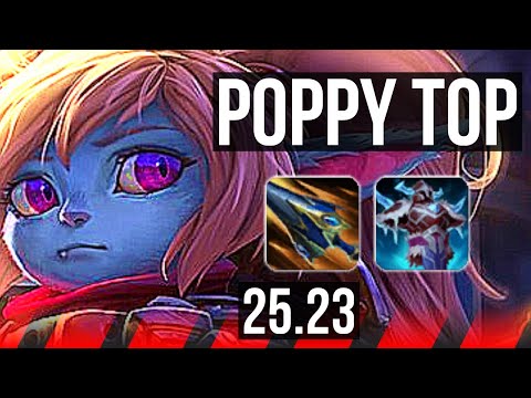 POPPY vs AATROX (TOP) | 8 solo kills, 10/2/2, Godlike | KR Master | 25.23