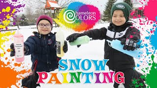 Snow Painting with Chameleon Colors! | Crazy8Family