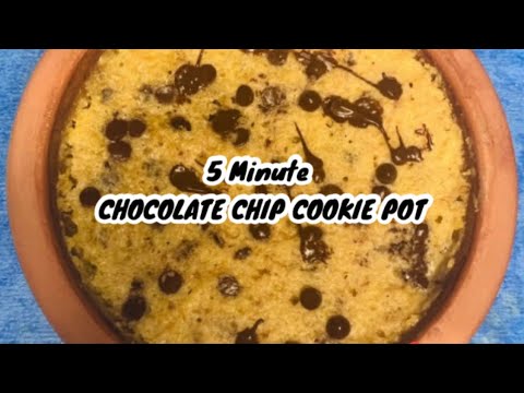 5 minute CHOCOLATE CHIP COOKIE POT (NO OVEN) 🍪⏰