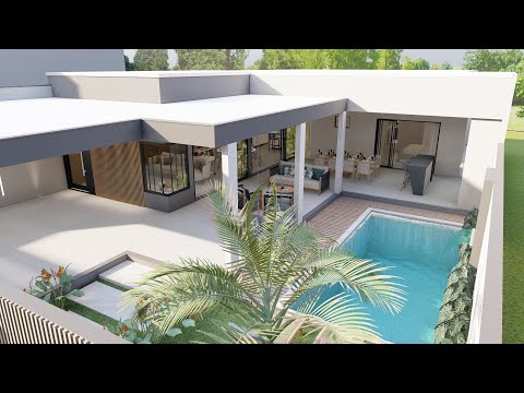 171c | Casa em "L" Com piscina e varanda | DIFERENCIADA.