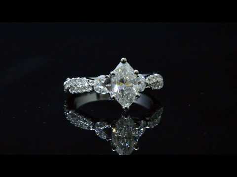 Marquise Diamond Twist Shank Engagement Ring