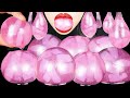 ASMR PINK MOGU MOGU EDIBLE WATER BOTTLE MUKBANG HOW TO MAKE GIANT POPPING BOBA EATING SOUNDS Abbey