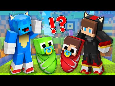 Mikey and JJ Were ADOPTED by Shadow JJ and Mikey Sonic The Hedgehog  ! - Minecraft (Maizen)