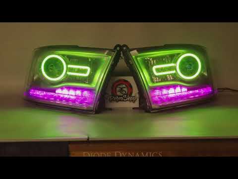 Custom Ram Headlights - Color Changing Turns / Halos