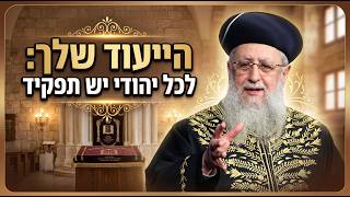 פרשת במדבר תשפ"ו- הייעוד שלך: לכל יהודי יש תפקיד I מרן הראשון לציון הגאון רבי דוד יוסף שליט"א#שליחות