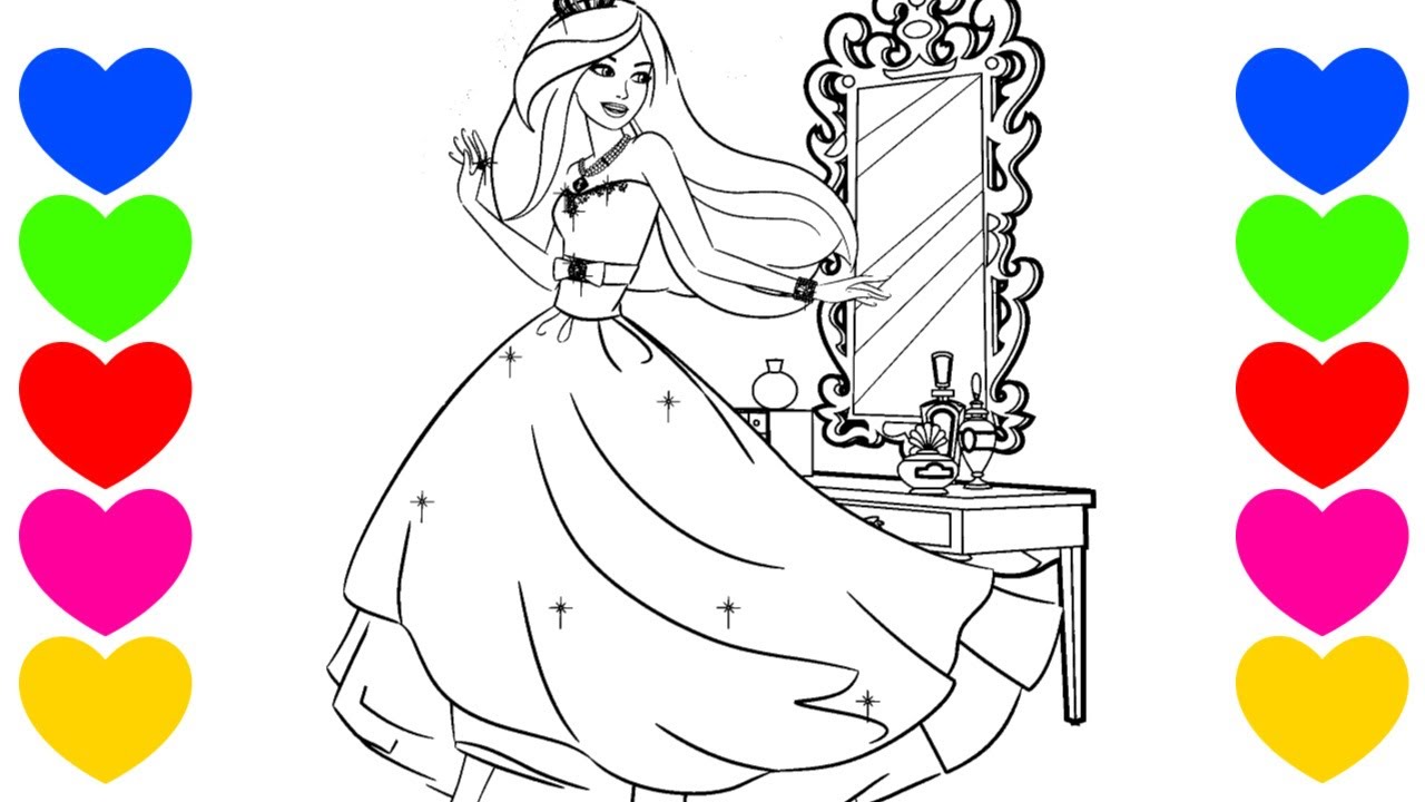 Pintar Desenho da Barbie | Colorir Boneca Barbie