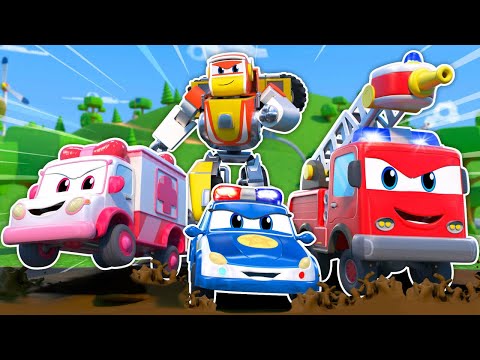 MUD emergency! The cars are stuck! Help, Rescue Team!🚨 Robot Car Rescue Cartoons | Robofuse