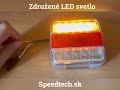 Združené LED svetlo 12V - 3 prvkové / ECE R3, R4, R6, R7 (105x98x35mm) - Video Youtube