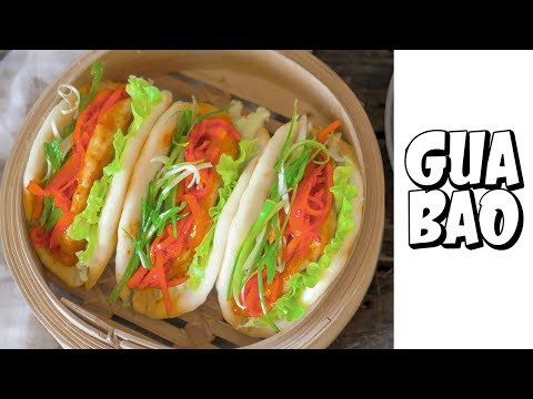 Sautéed Chicken Guabao with Korean Turnip Julienne