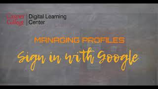 Sign in with Google: Profile Management