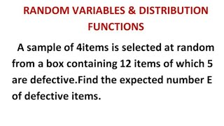 @btechmathshub7050Random Variables & Distribution Functions-To find mean n Variance