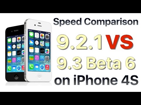 iPhone 4S iOS 9.2.1 vs iOS 9.3 Beta 6 / Public Beta 6 Build #13E5231a Speed Comparison