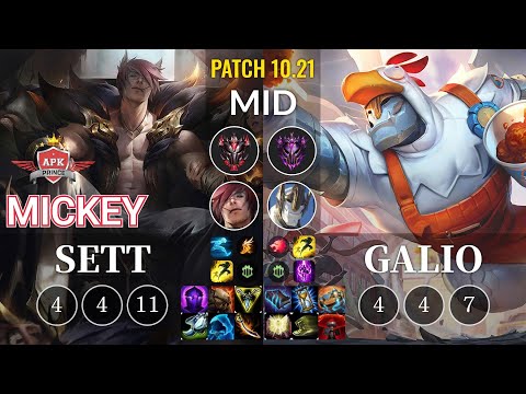 APK Mickey Sett vs Galio Mid - KR Patch 10.21
