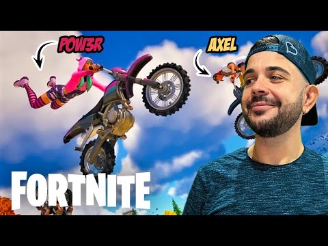 TRIO Pazzesca con POWER E AXEL con MOTOCROSS fuori controllo - FORTNITE