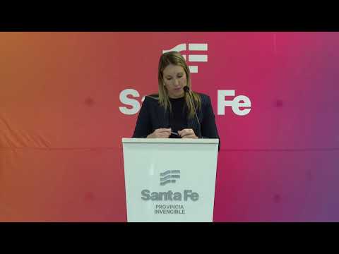 Conferencia de prensa de la vocera Virginia Coudannes en Rafaela
