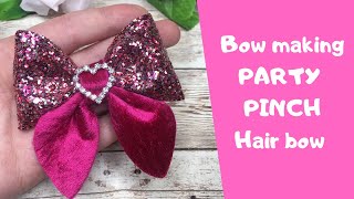 Make your own GLITTER Hair bows - Party Pinch Bow