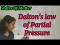 Daltons Law Of Partial Pressure States Of Matter 11th Chemistry In Malayalam