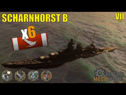Scharnhorst B 6 Kills & 186k Damage | World of Warships Gameplay