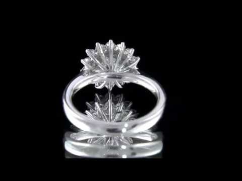 0 86ct Floral Diamond Cluster Engagement Ring HD007
