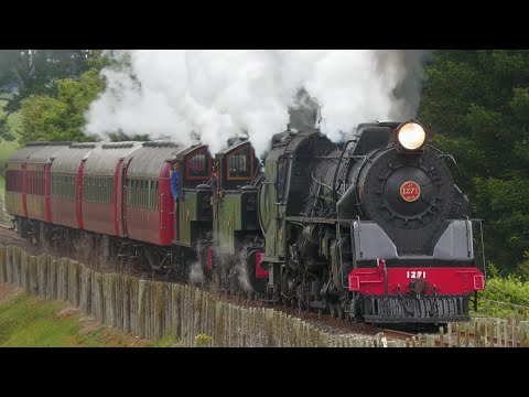 EXTREMELY RARE - Triple Headed Steam Train! Ja 1271, Ww 480 & Ww 644 on the GVR