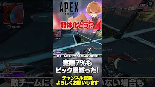アクセル弱体化の感想は？実際ピック率もしっかり落ちましたねｗ【 APEX のったん エペ解説 】#apex #apexlegends #のったん #エペ解説 #エペ