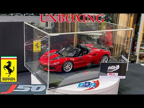 UNBOXING 1/18 Ferrari J50 (Japan 50th Anniversary) Scale Made By BBR Deluxe Leather Base #DiecastUAE