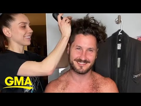 'Dancing With the Stars' Jenna Johnson gives husband Val Chmerkovskiy home haircut l GMA Digital