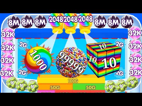 Satisfying Mobile Game / Bounce Merge - Ball Run 2048 Level Up Game Walkthrough Android iOS part 6