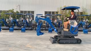 1.8-ton compact excavator being prepared for shipment.#miniexcavator