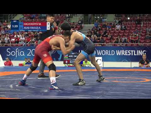1/2 FS - 45 kg: M. HAGVERDIYEV (AZE) v. A. ARAB FIROUZJ (IRI)