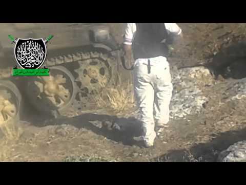 بعض الغنائم من الدبابات بعد السيطرة على سرية الدبابات من قبل كتيبة أبو عبيدة بن الجراح في ريف درعا