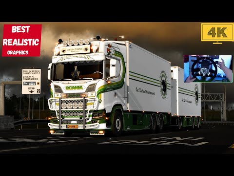 Scania V8 Open Pipe V.d Hoeven| Realistic Driving | Promods 2.66 Wexford-Dublin | 1.48